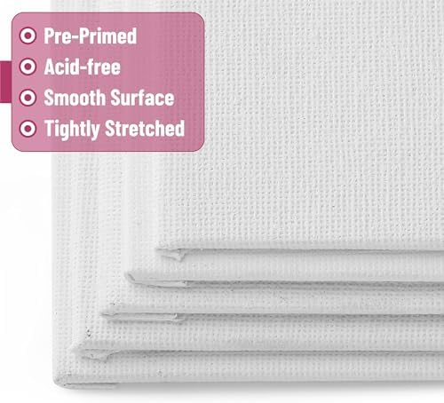 Mr. Pen- Canvas Panels, 5 Pack, 4x4, 5x7, 8x10, 9x12, 11x14 Inches | Triple Primed for Oil & Acrylic Paints, Canvas Boards for Painting, Painting, Blank Canvas for Painting, 3mm Thickness