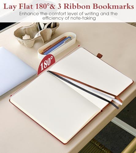 PAIBAS Blank Journal Notebook for Women Men,160 Pages,A5 Hardcover Sketchbook for Drawing, Sketch book, Unlined Notebooks for School,Work, Note Taking,Travel Journals for Writing 5.8"x8.5" (Brown)