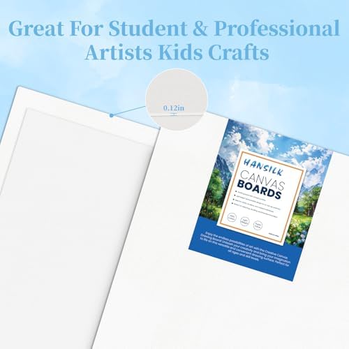 Canvases for Painting Pre Primed 100% Cotton White Blank Canvas Boards for Painting 8x10 Inch 10-Pack, Art Paint Canvas Panels for Acrylic Oil Watercolor Tempera Paints