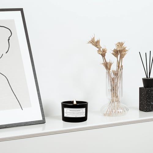 CONNOO 15 Pack 4oz Matte Black Glass Candle Jars with Airtight Bamboo Lids