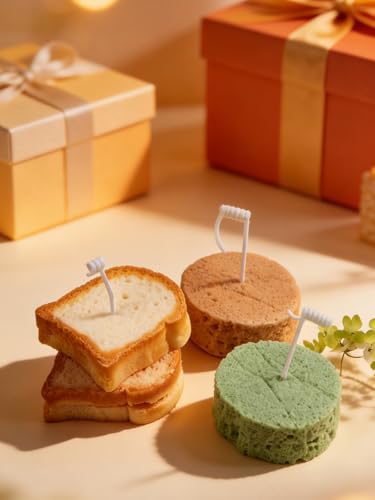 Round Bread Silicone Mold, 2 Pieces Artificial Food Shape Candle Molds for Chocolate, Resin, Soap | Fluffy Toast Bread Fondant Molds for Baby Shower & Birthday Party DIY Crafts‌(Round Bread)
