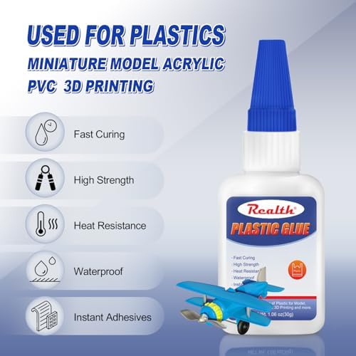 Super Glue for Plastic 30g, Fast Drying, with Anti-Clog Cap
