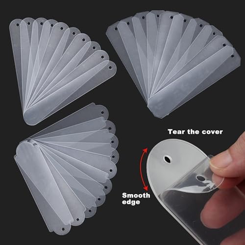 61PCS Acrylic Bookmarks Blanks Bulk 3 Symmetrical Shapes Clear Bookmark Plastic Blank 30 Sets with 6 Color Tassels & Twine String for Vinyl DIY Craft