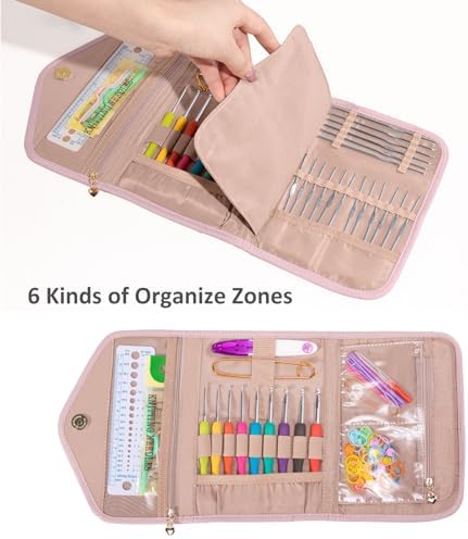 MYBAGZING Crochet Hook Case - Foldable Organizer - Knitting & Crochet Supplies Accessory