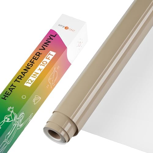 HTVRONT Heat Transfer Vinyl, Camel HTV, 12 x 10FT HTV Vinyl Roll