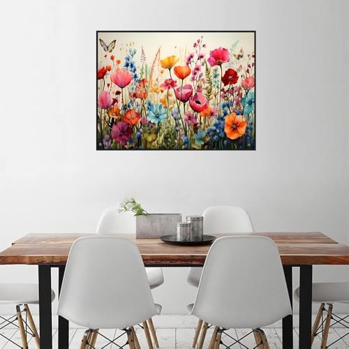 Diamond Art Kits for Adults, Wild Flowers Diamond Painting Kits for Adults