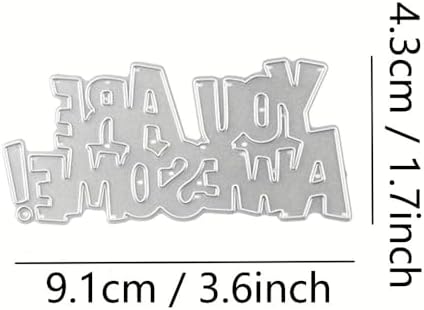 Lapoo Words Cutting Die for Scrapbooking - Durable, Cut Stencils for DIY Scrapbook Photo Album Decorative Paper Card, Card Making Supplies Party Wedding Decorations (You are so Awesome 3.6 x 1.7 in)