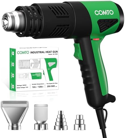 Heat Gun, 1800W Variable Temperature Hot Air Gun with 4 Nozzles