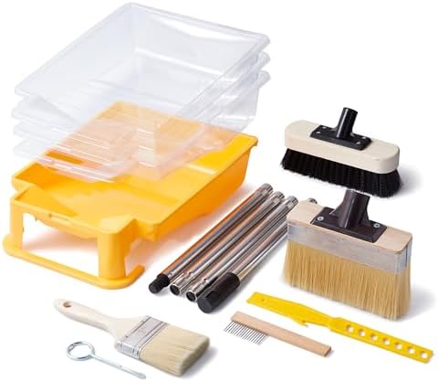 Voomey 7.5in Deck Stain Brush Applicator Kit with Long Handle for Decking