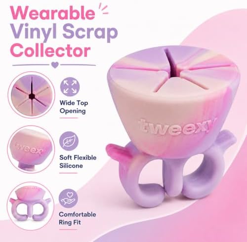 tweexy Wearable Vinyl Weeding Scrap Collector Ring for HTV Crafts – Pastel Swirl