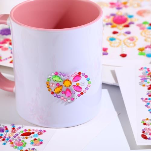 Gem Stickers for Crafting, Face, Eye, and Body Makeup, DIY Decoration, Kids' Rewards (Gem Stickers D (8 Sheets))