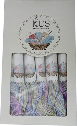 KCS Big skeins of 25 Meters Size 25 Color Variegated Cross Stitch Stranded Threads,6 skeins,4523
