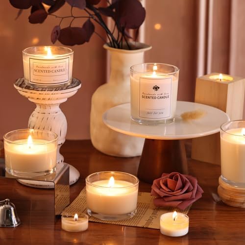 Clear Candle Jars with Lids, 16 Pcs Containers for Making Candles