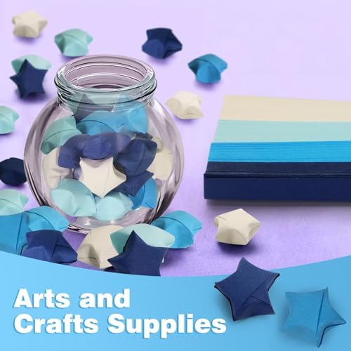 FoDau770 Solid Color Star Paper Strips - 1080 Sheet, Blue Series