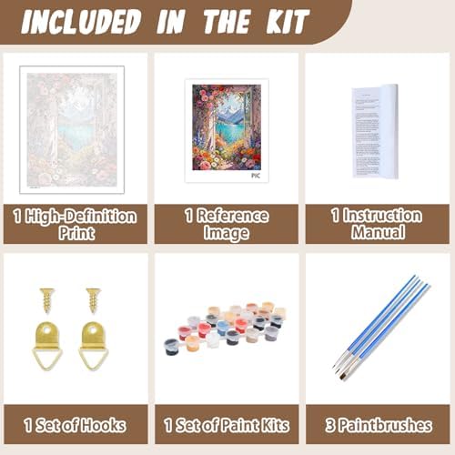 XTCIXAL Paint by Numbers Kit for Adults, Landscape, 16X20 Inch