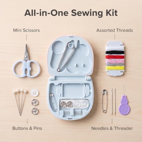 2 Pack Mini Travel Sewing Kit Emergency Repair with Plastic Case