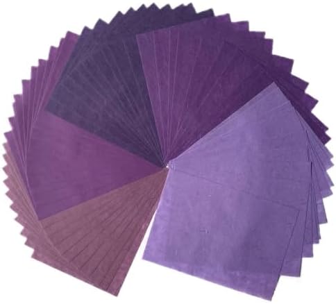 A5 50 Sheets Natural Fiber Mulberry Tree,Mulberry paper Sheets Square Origami, Arts Folding Craft, Decoration, Paper for DIY Crafts. 8.3" x 5.8" (Purple Tone, A5)