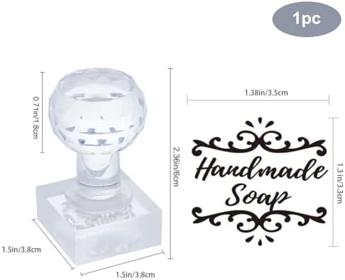 PH PandaHall Vintage Pattern Soap Stamp, Text Soap Embossing Stamp Acrylic Chapter Imprint Stamp for Handmade Soap Cookie Clay Pottery Stamp Biscuits Gummier Making Projects, wh-DIY-WH0438-035-US24