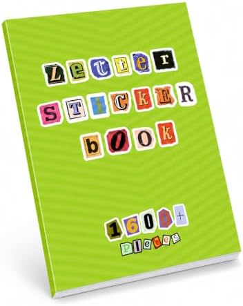 Japanese Retro Sticker Book, 800 Cartoon Stickers Book with Art Coated Paper Creative Activity Stickers for Adults, DIY Scrapbooking Phone Cases Laptops Party Gifts (Letter)