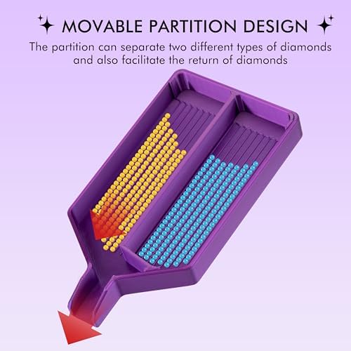 Diamond Art Trays with Lids, Multi-Color Partitioned Diamond Painting Tray, Suitable for 9D Diamond Dots, Silky Rose