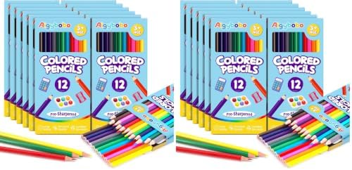 24 Pack Colored Pencils, Color Pencils Bulk for Kids Classroom, 144 Count