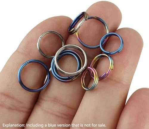 10Pcs Titanium Alloy Split Key Rings, Mini Keyrings Keychain, Sliver 12mm