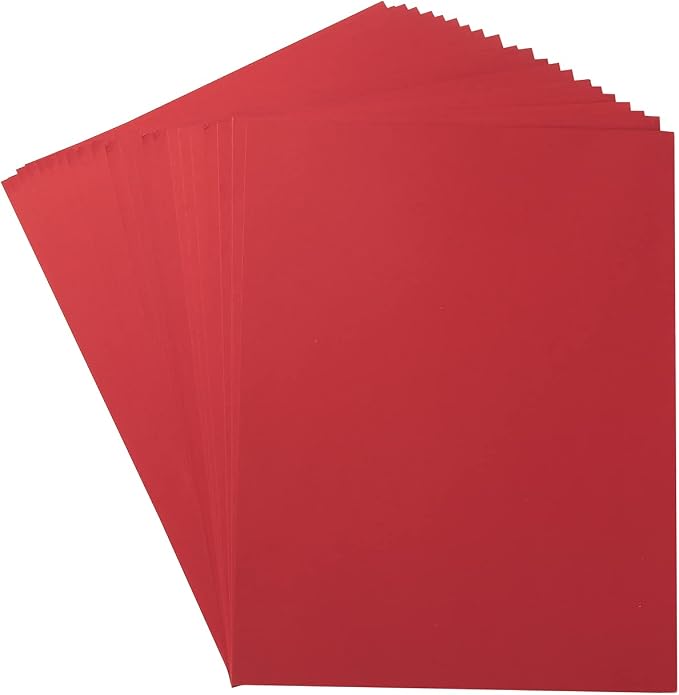 20 Sheets Blank Red Thick Paper Cardstock, 8.5 x 11 inches