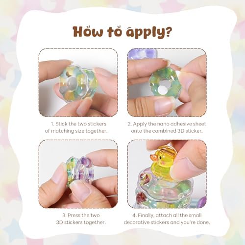 3D Resin Stickers Desktop Ornament Kit, Clover DIY Stackable Christmas Tree & Snowman Decorations, Cute Resin Stickers for Phone/Scrapbook Water Bottles, Laptops, Build Mini Figurine Set for Desk