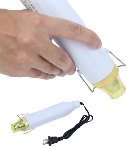 Heat Gun, 110V 300W Handed Hot Air Gun for Crafting, 3.28FT Ultra-Long Cable Portable Heat Gun with Stand and Power Cord for Shrinking Wrapping PVC, DIY Embossing and Drying Paint (White)