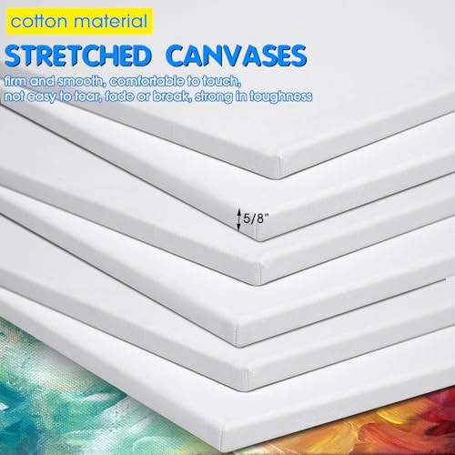 Sherr 3 Pcs Large Blank Painting Canvas Stretched Primed, 30 x 40 Inch