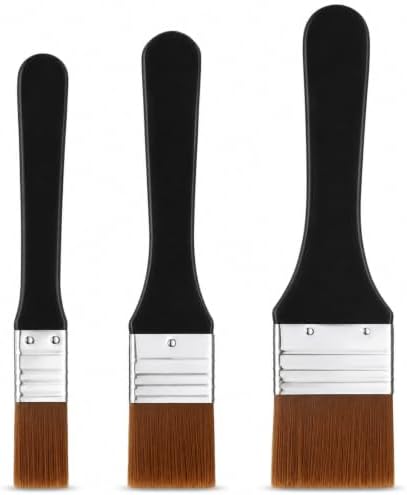 3PCS Large Paint Brush Wide Flat Acrylic Paint Nylon Bristle Varnish Brush