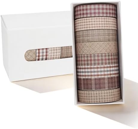 16 Rolls Vintage Gingham Plaid Washi Tape Set