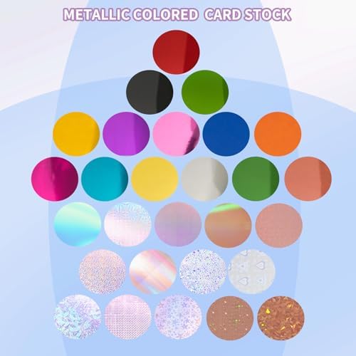 28 Pack Metallic Holographic Cardstock Paper Sheets 8" x 12" 250gsm/92lb