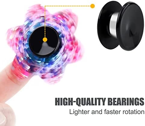 NiArt Fidget Spinner Bearings with Caps 20 Pack, Chrome Steel DIY Set