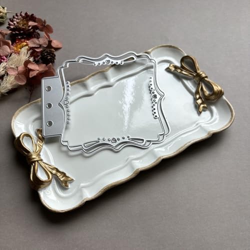 LZBRDY Vintage Charm Lace Frame Die-Cut - Carbon Steel Crafting Dies for Scrapbooking, Card Making, Greeting Cards and Journaling Supplies (Heart Shaped Loose Leaf 4.8 x 4.3 in)