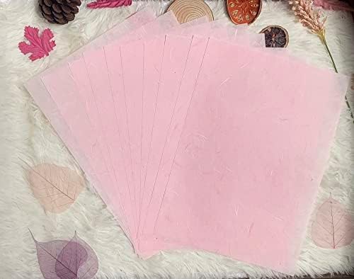 A4 Mulberry Paper 50 Sheets, Natural Fiber Mulberry Paper for Card Making, Watercolor, Calligraphy, Origami, Scrapbooking, Bookbinding & DIY Crafts (Wedding Tone, A4)