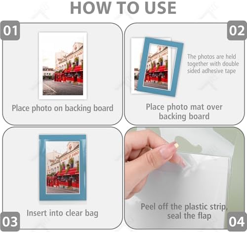 Golden State Art 10 Pack Mixed Color Picture Mats 5x7 For 4x6+backing+bags