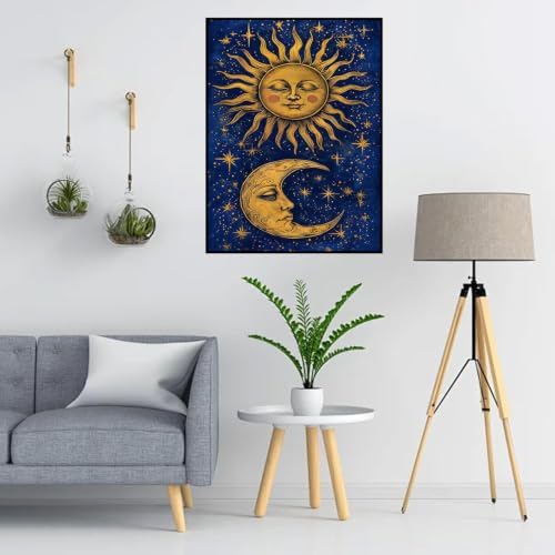 Lophomie Diamond Art Kits for Adults, 5D Sun and Moon Diamond Painting Kits