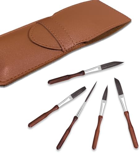 Pinstriping Brush 5 pcs High Performance Detail Script Liner, Scroll, Sword, Dagger, Striper, Professional Travel Art Paintbrushes Paint Brushes