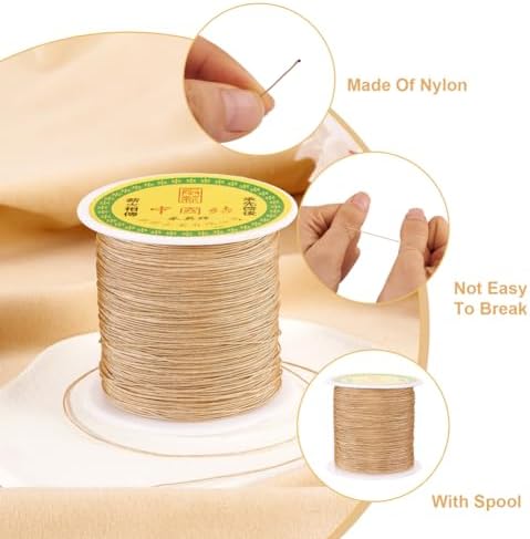 Elecrelive 150Yard Braided Nylon Crafting Thread Burly Wood Beading String