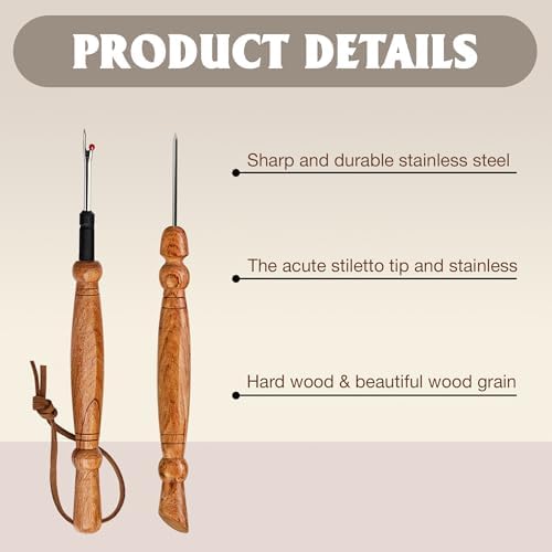 Savina Seam Rippers & Stiletto for Sewing/Quilting, Thread Ripping Tool, Presser - Precision Placement Tool for Getting Seams to Lay Correctly - Wooden Sewing Quilting Tools Set
