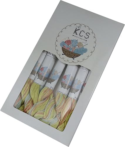 KCS Big skeins of 25 Meters Size 25 Color Variegated Cross Stitch Stranded Threads,6 skeins,4508