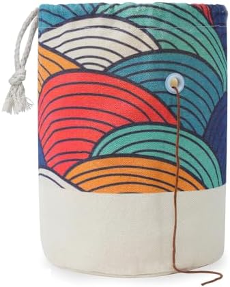 TOGETRUE Yarn Bag, Small Knitting Crochet Bag, Portable Yarn Storage Bags Organizer for Crocheting Project, Store Skein Ball, Short Knitting Needle (Small, Color Arc)