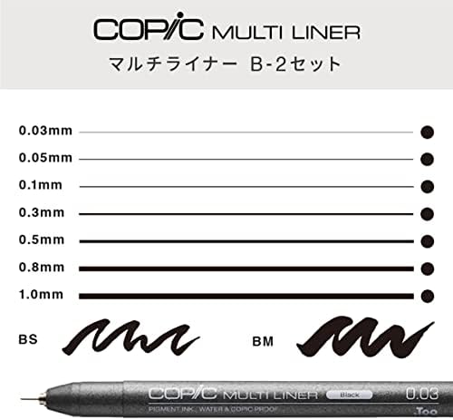 Copic Markers 9-Piece Multiliner Inking Pen Set B-2, Black (MLB2)