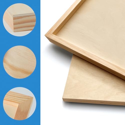 Falling in Art 2 Pack 6x6 Gallery Unfinished Wooden Canvas Panels | Birch Wood Panels Kit, 1 1/2" Deep Art Cradle Boards for Painting, Pouring, Burning,Epoxy Resin, Laser Engraving Cutting