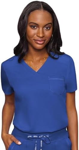 Med Couture Touch Women's Scrub Tops V-Neck Tuck-in Top with 1 Pocket
