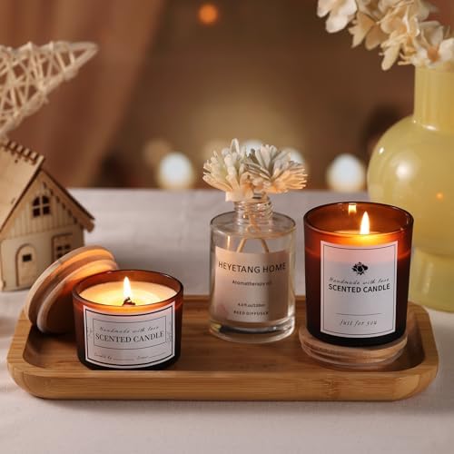 Forsted Amber Candle Jars with Lids, 16 Pcs Containers for Making Candles