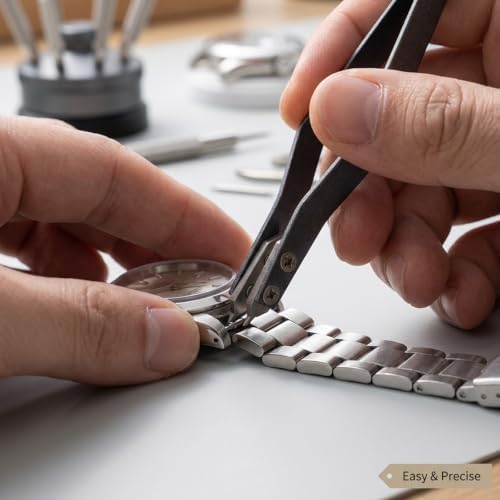 V Shaped Watch Spring Bar Tweezers, Aluminum Alloy Spring Bar Pliers Tool for Watch Band Adjustment & Strap Link Removal, Professional Watch Repair Accessories for Watchmakers