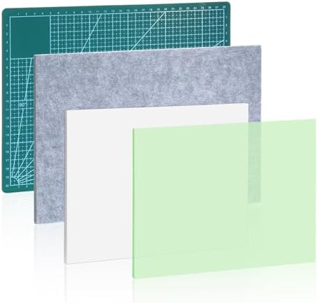 4 Pcs Leather Punch Pads, Craft Cutting Mat Craft Mat Sound Absorbing Pad and A4 Self Healing Cutting Mat Hole Punchs Stamping Tool for Leathers Working DIY Crafts