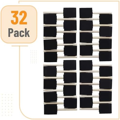 Bates 2-Inch Foam Paint Brushes, 32 Pack - Sponge Brushes for Painting, Staining, and Mod Podge